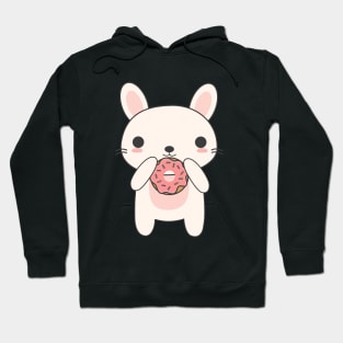 Kawaii Bunny Eating A Donut T-Shirt Hoodie